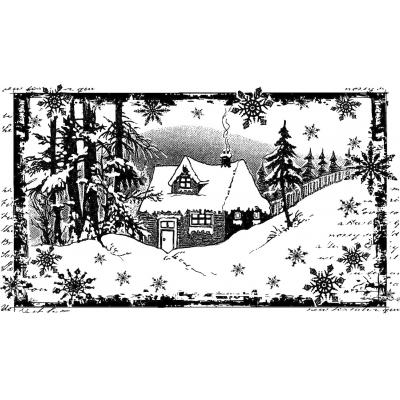 Crafty Individuals Rubber Stamp - Little Cottage In The Snow